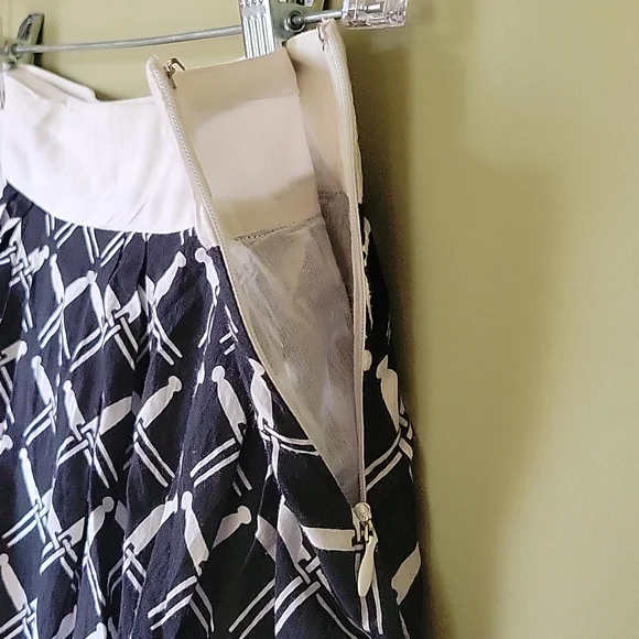 Autograph New Yourk black and  white patterned skirt vintage - Picture 6 of 9